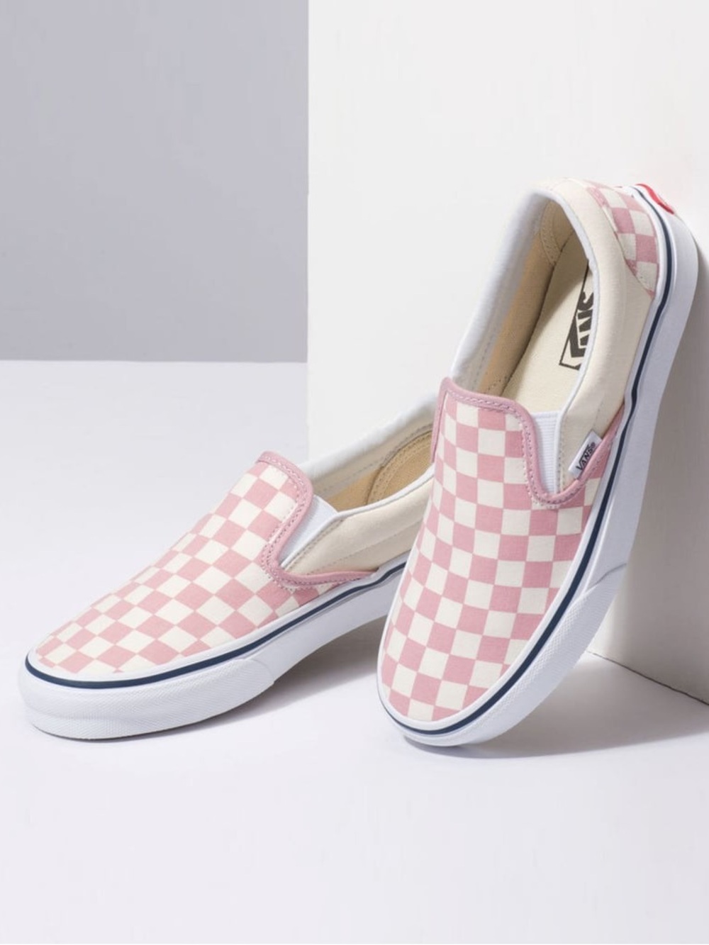 Vans Classic Slip-On Pink Checkerboard Sneakers